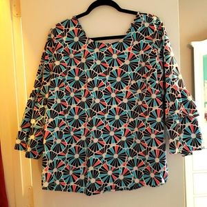 Multicolor bell sleeve top